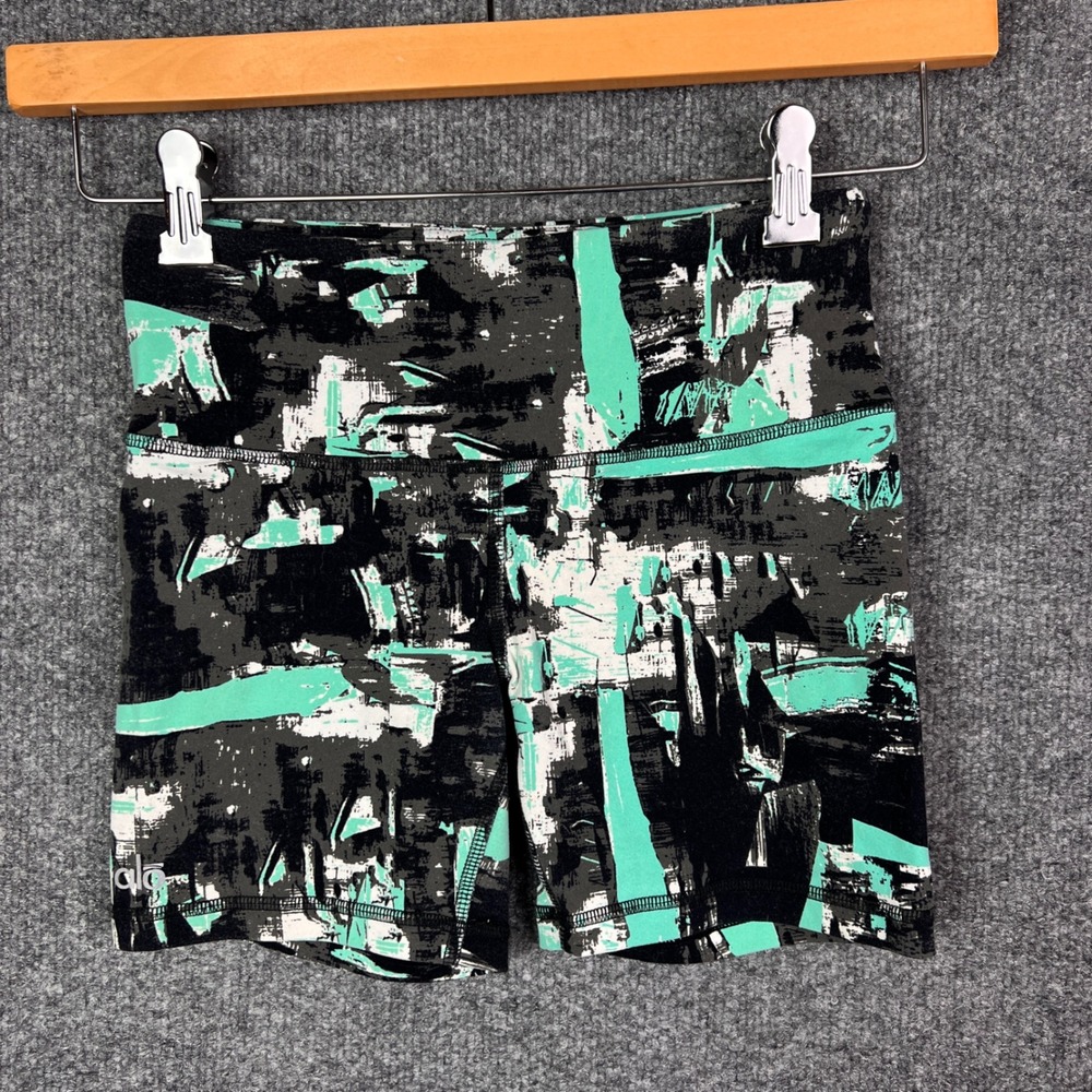 ALO Yoga High Waist Shorts Abstract Print Athletic Gym Workout‎ Women's XS